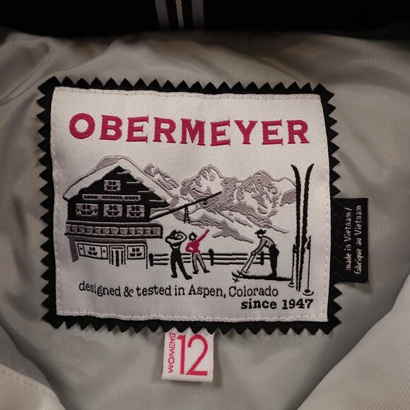 Obermeyer ski snow jacket women's 12 white triple striped Thermore insulation - Picture 6 of 16